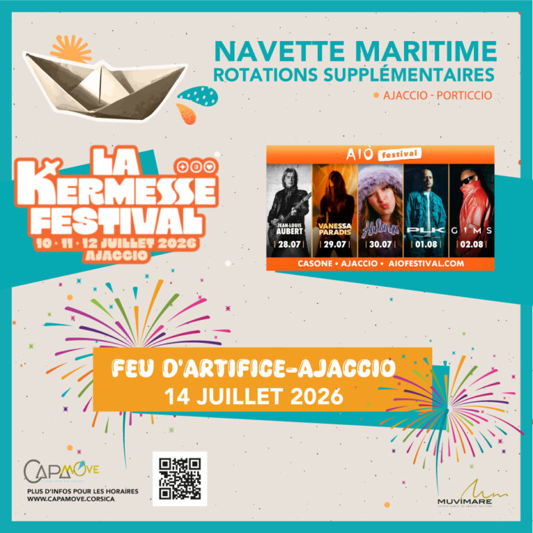 Navette maritime Ajaccio–Porticcio : des rotations supplémentaires pour vos soirées d&rsquo;été