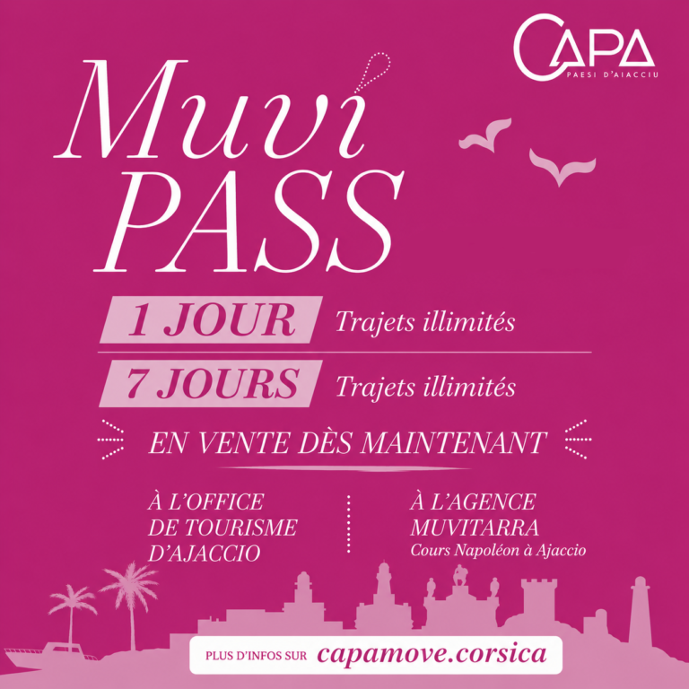 Les MuviPass  1 jour et 7 jours désormais en vente à l’Office de Tourisme et à l’agence Muvitarra